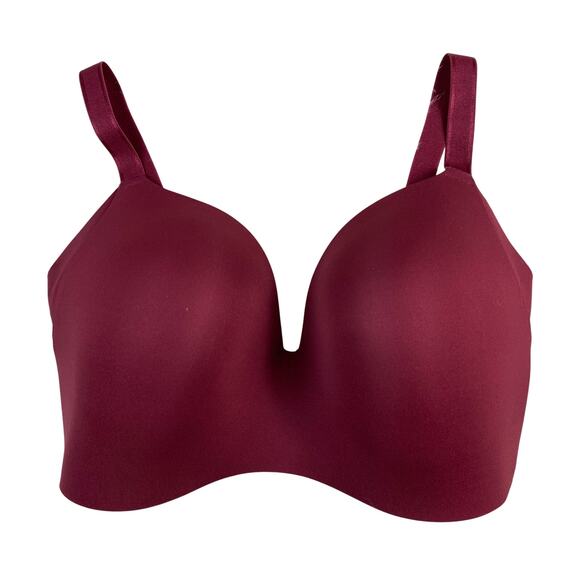 Knix Women's Size 32F Burgundy Wine Lightly Lined Wireless Contour T-Shirt Bra - Picture 1 of 4